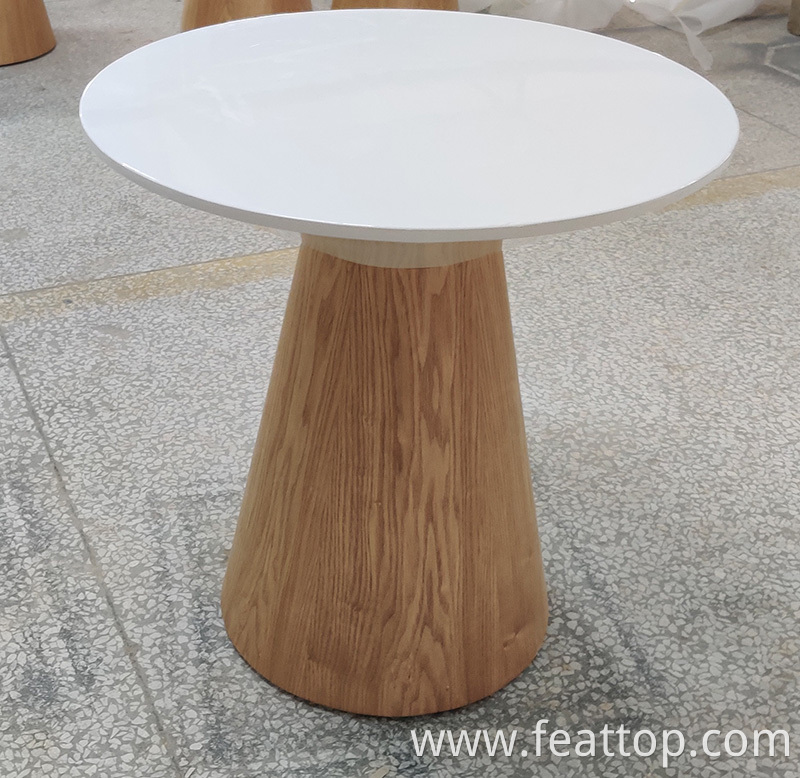 Simple design white round table top MDF veneer center coffee table